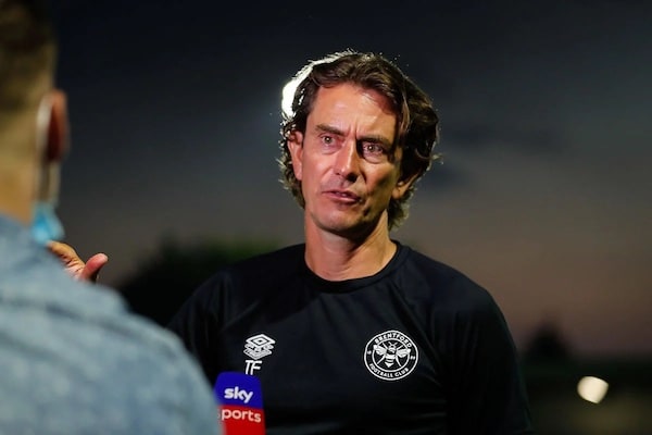 Thomas Frank Brentford manager at a post-match interview