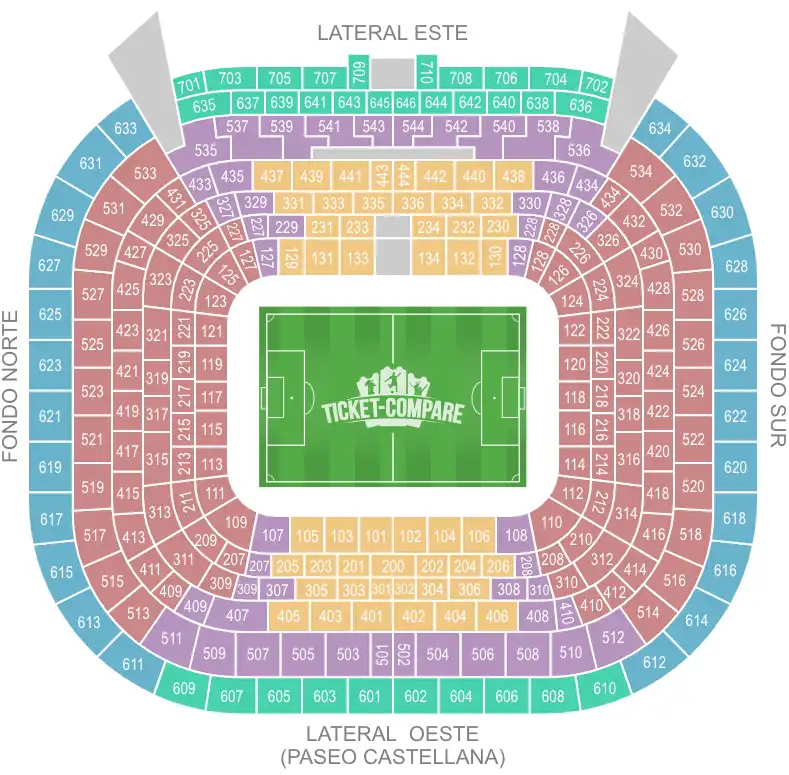 Plan de salle de Santiago Bernabeu