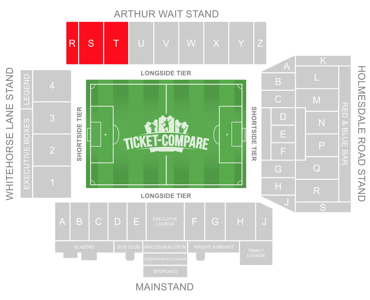 Plan Selhurst Park parcage visiteurs