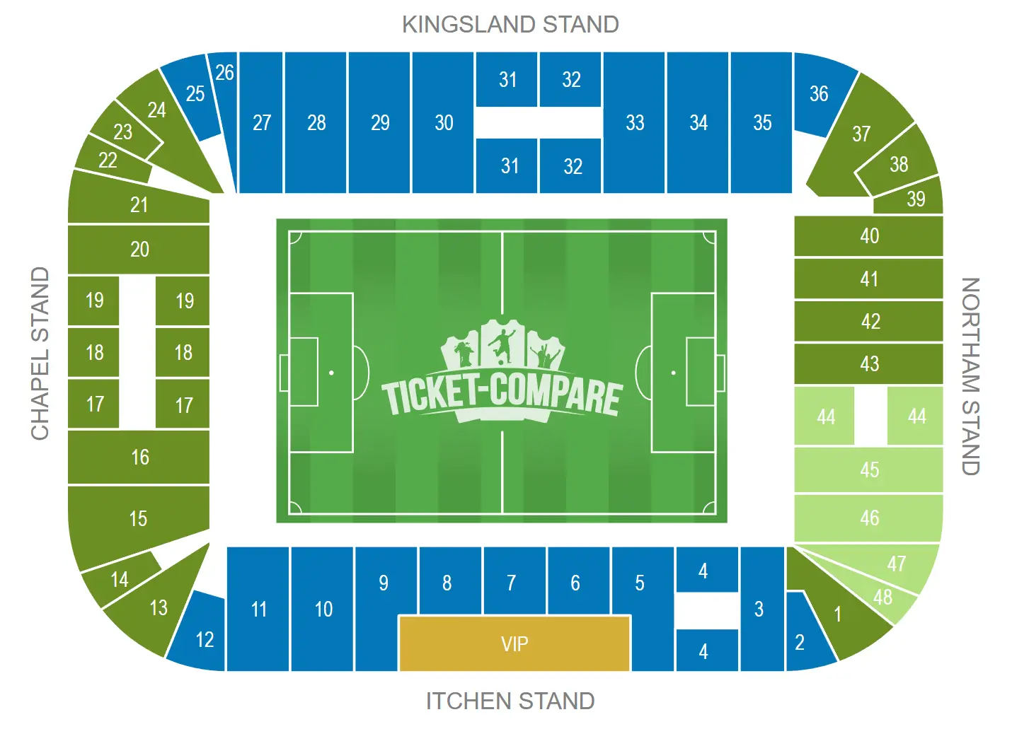 Plan de salle de St Mary's Stadium