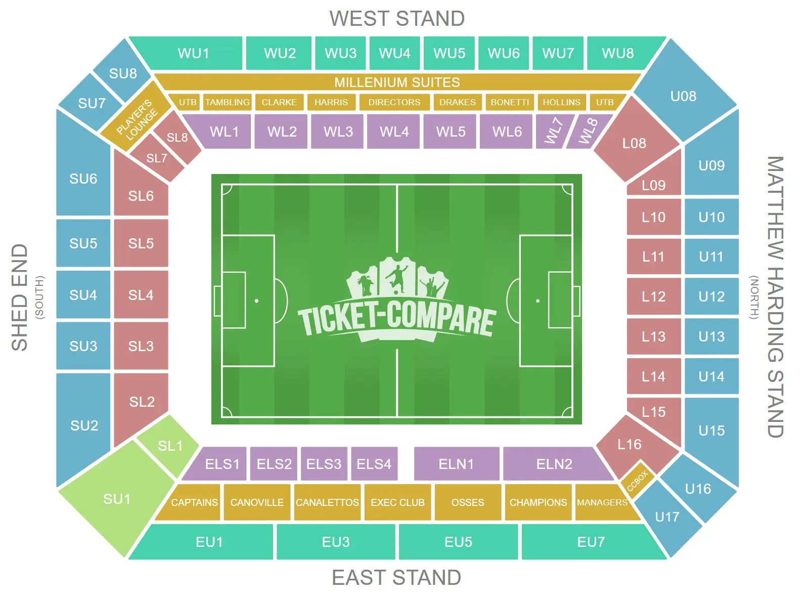 Plan de salle de Stamford Bridge