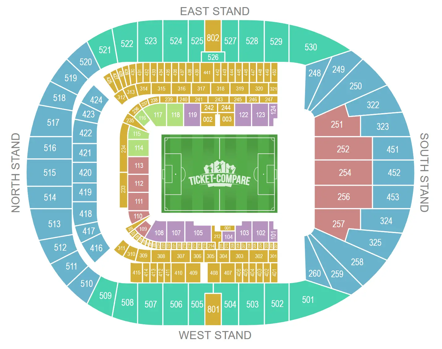 Plan de salle de Tottenham Hotspur Stadium