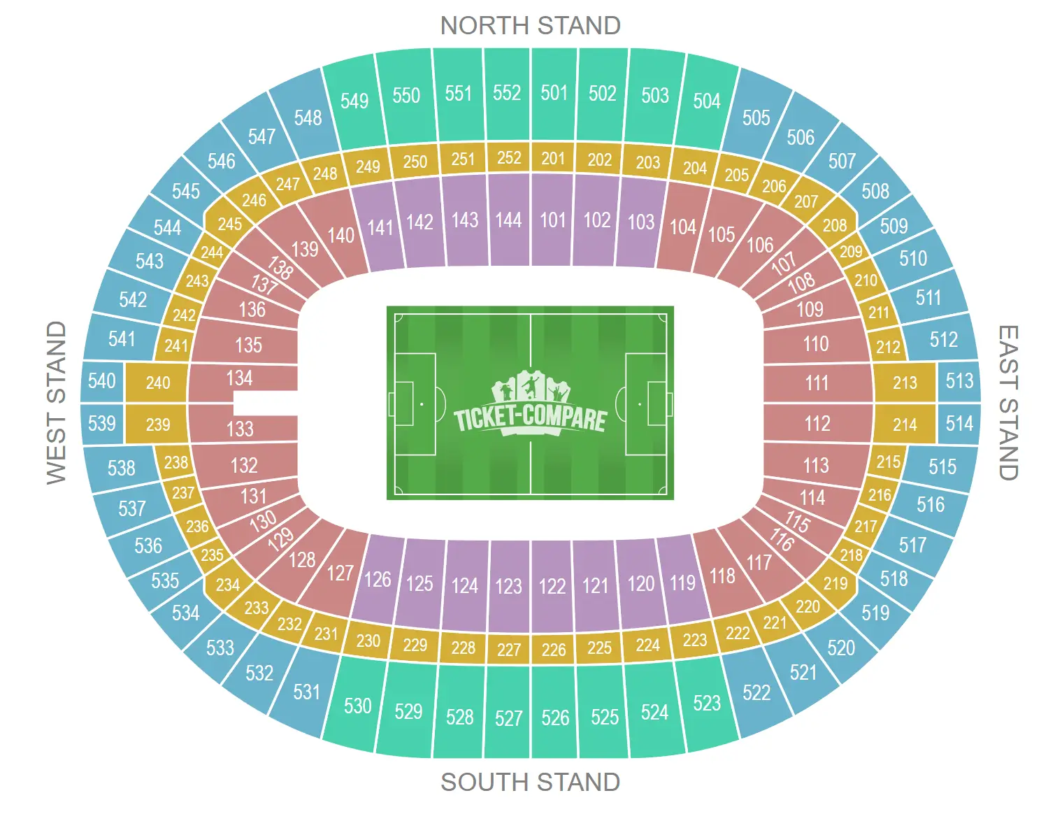 Plan de salle de Wembley Stadium