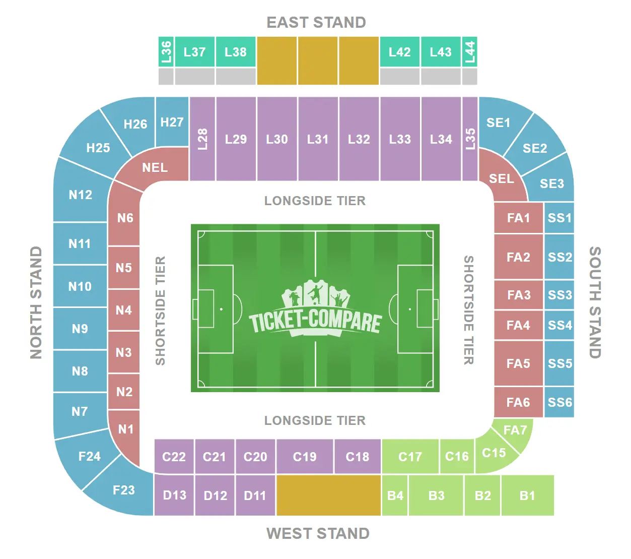 Plan de salle de Elland Road