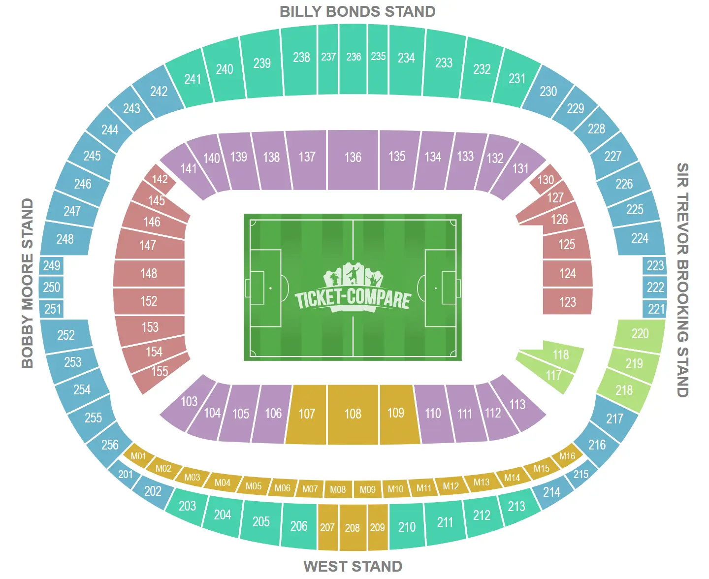 Plan de salle de London Stadium