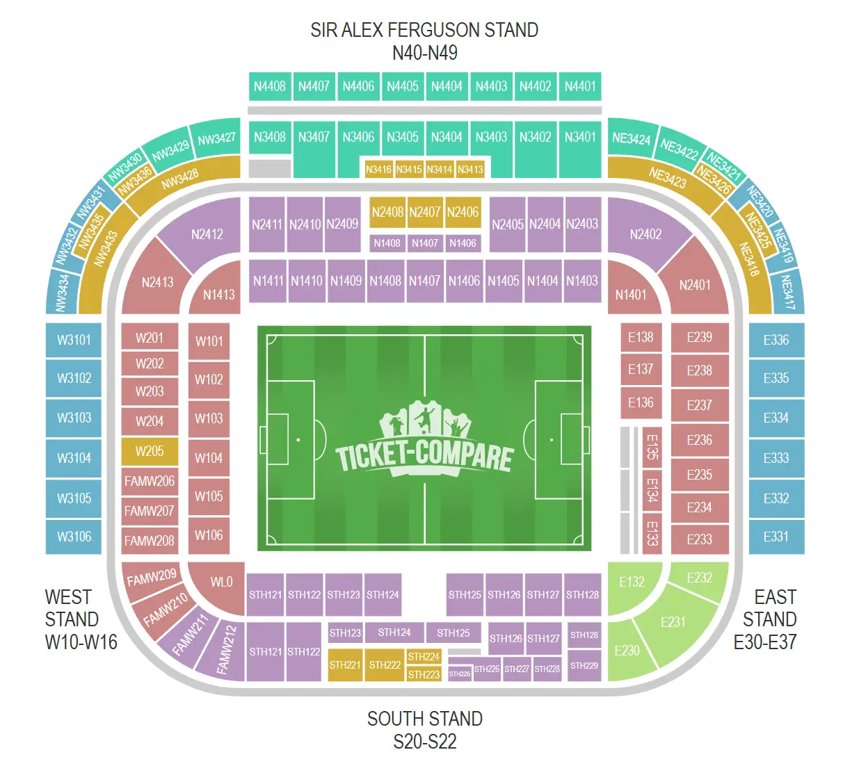 Plan de salle de Old Trafford