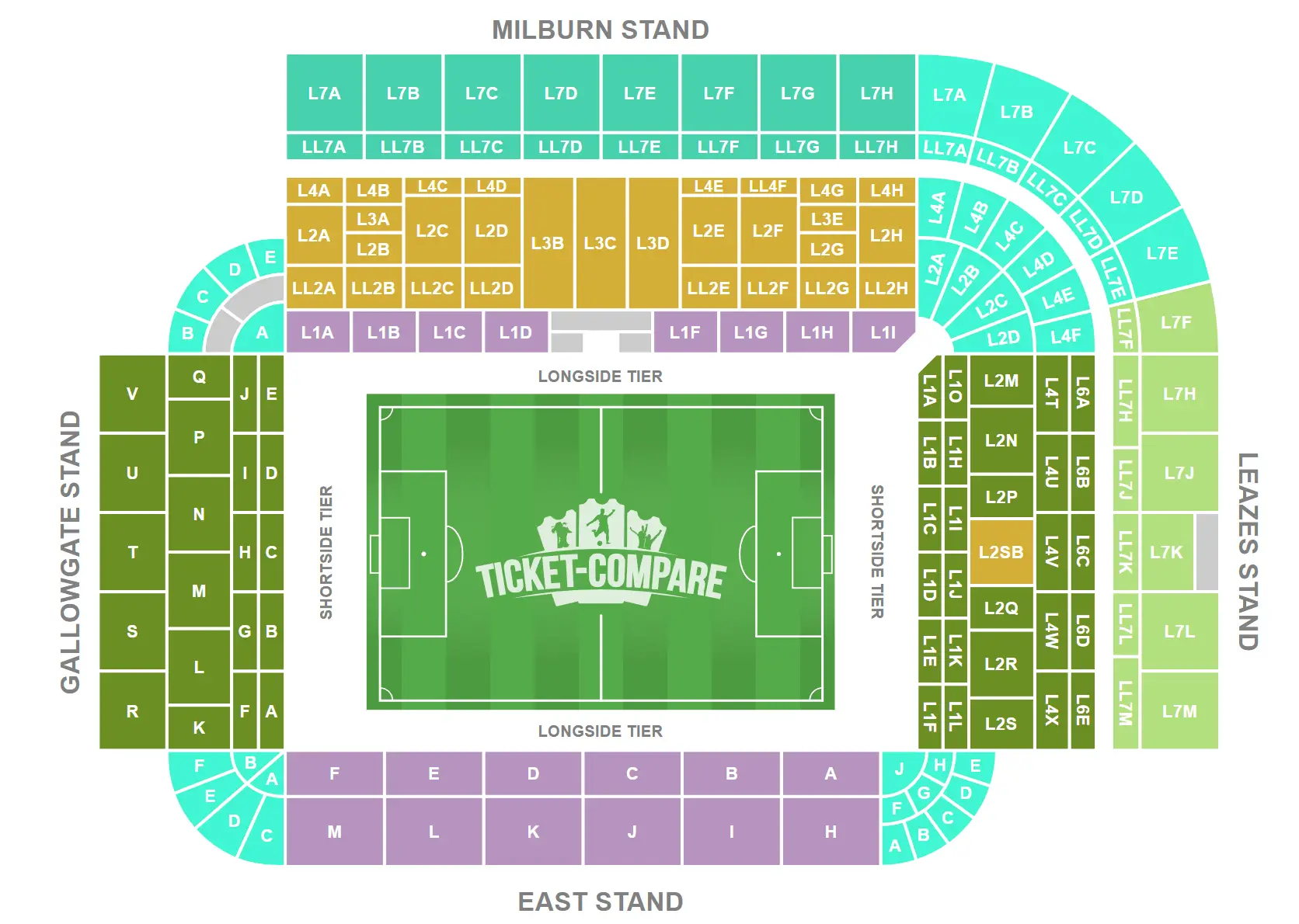 Plan de salle de St James' Park