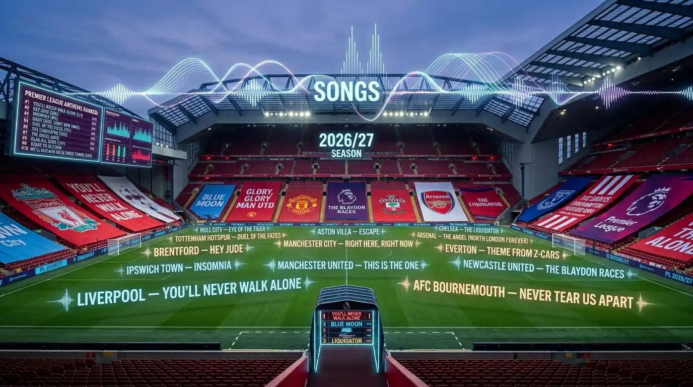 Top 20 chansons d’entrée en Premier League background image