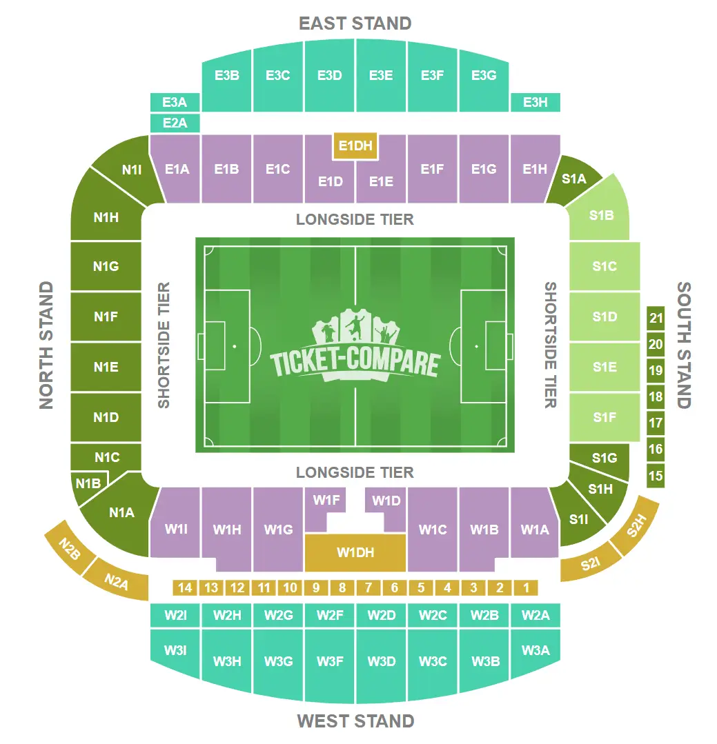 Plan de salle de American Express Stadium