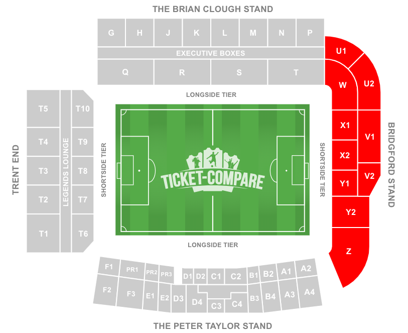 plan du City Ground : Bridgford Stand