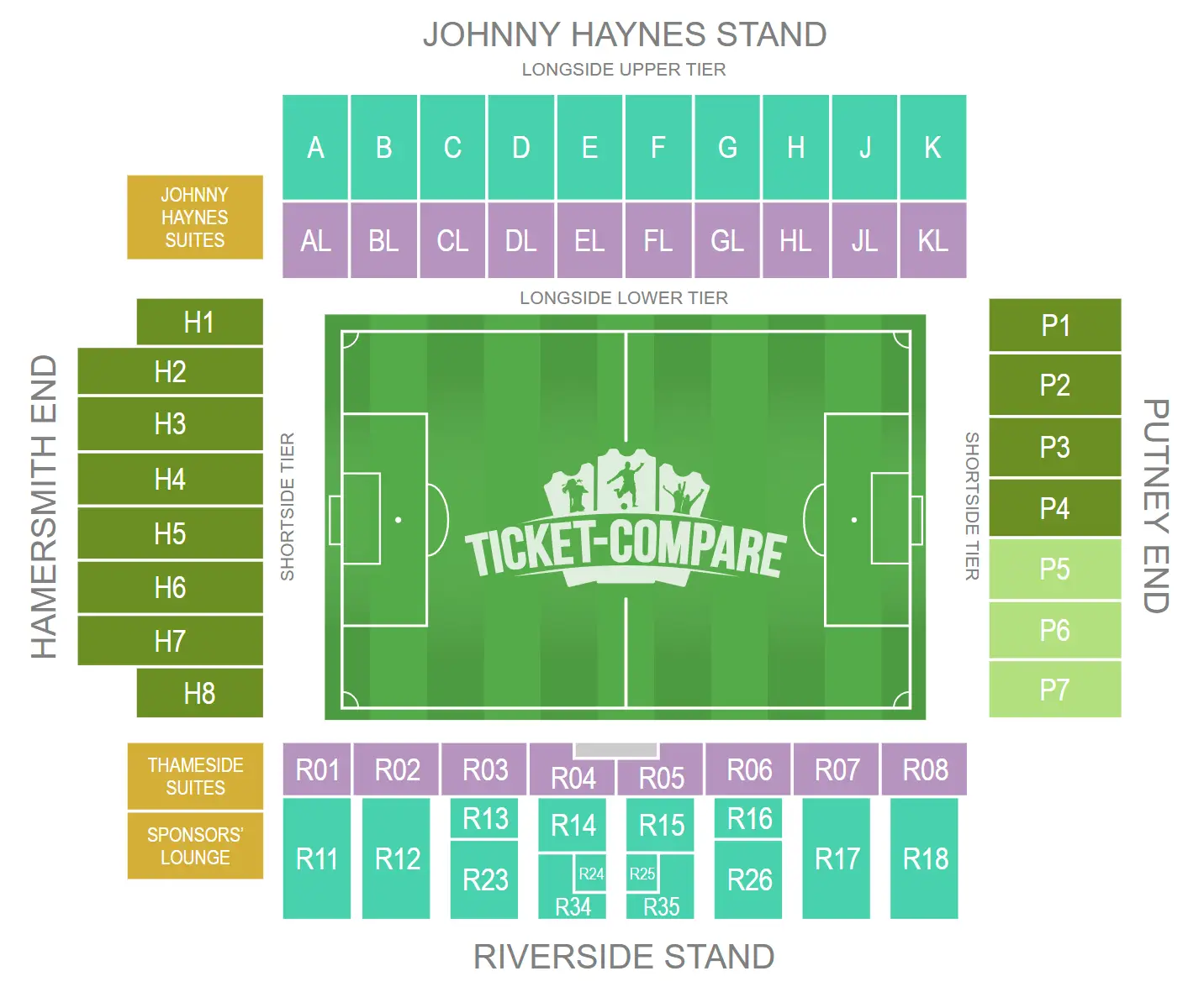 Plan de salle de Craven Cottage