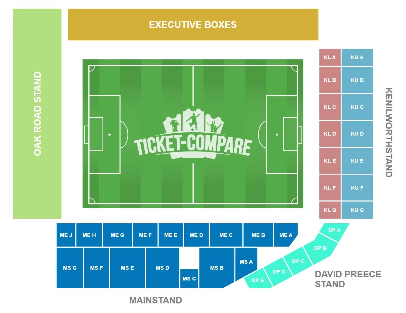 Plan de salle de Kenilworth Road Stadium