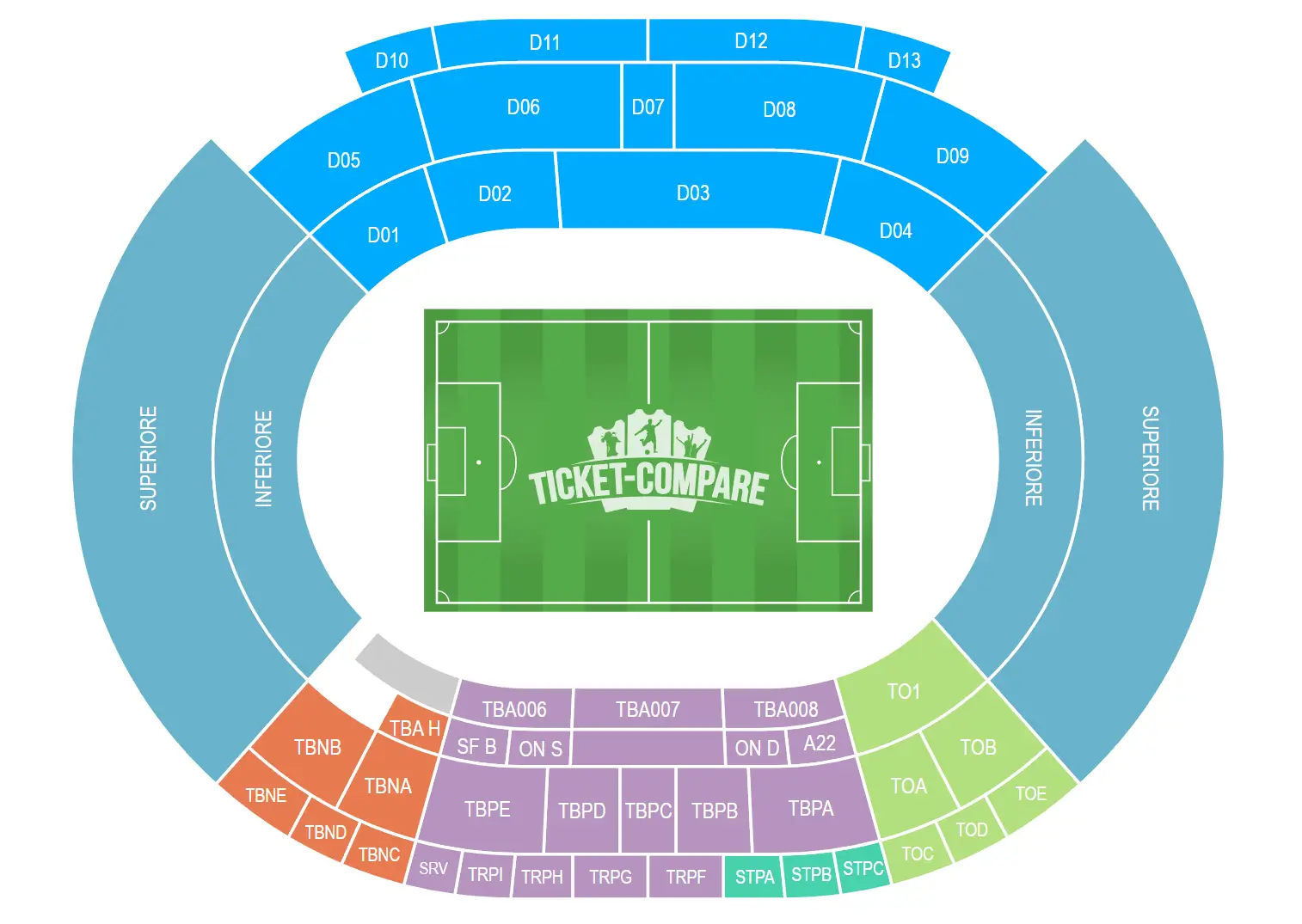 Plan de salle de Stadio Diego Armando Maradona