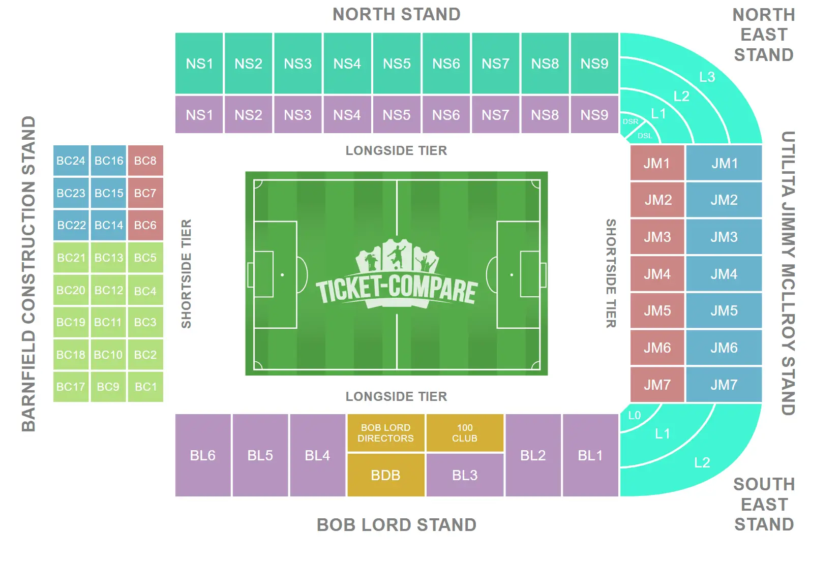 Plan de salle de Turf Moor