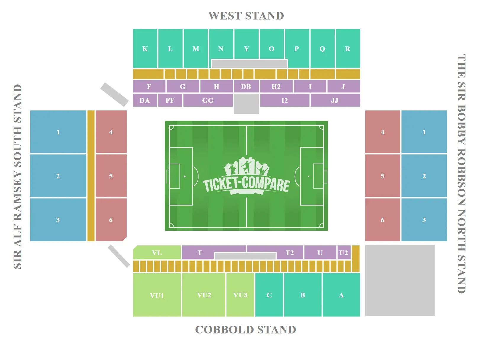 Plan de salle de Portman Road Stadium