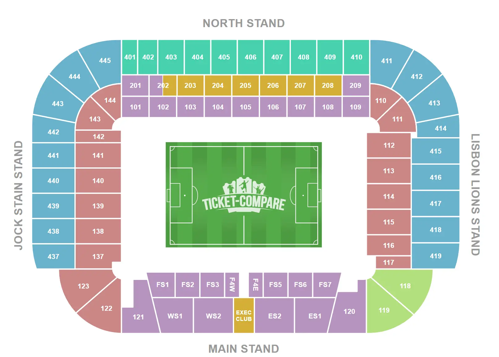 Plan de salle de Celtic Park