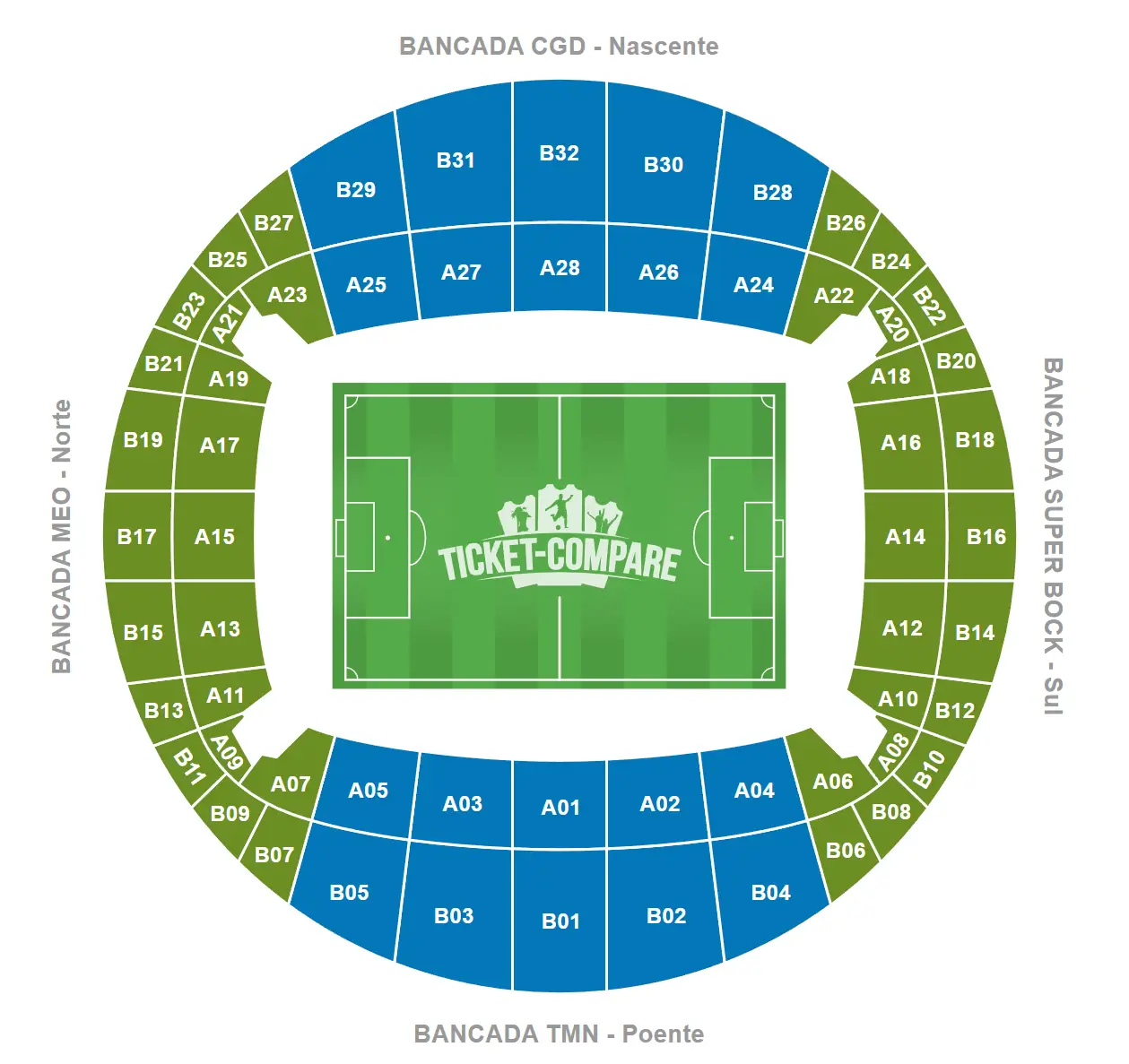 Plan de salle de Estádio José Alvalade
