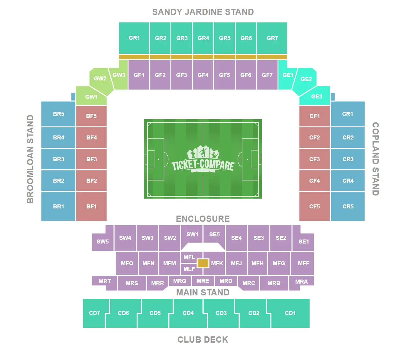 Plan de salle de Ibrox Stadium