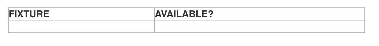 Capture d'écran tableau vide matchs