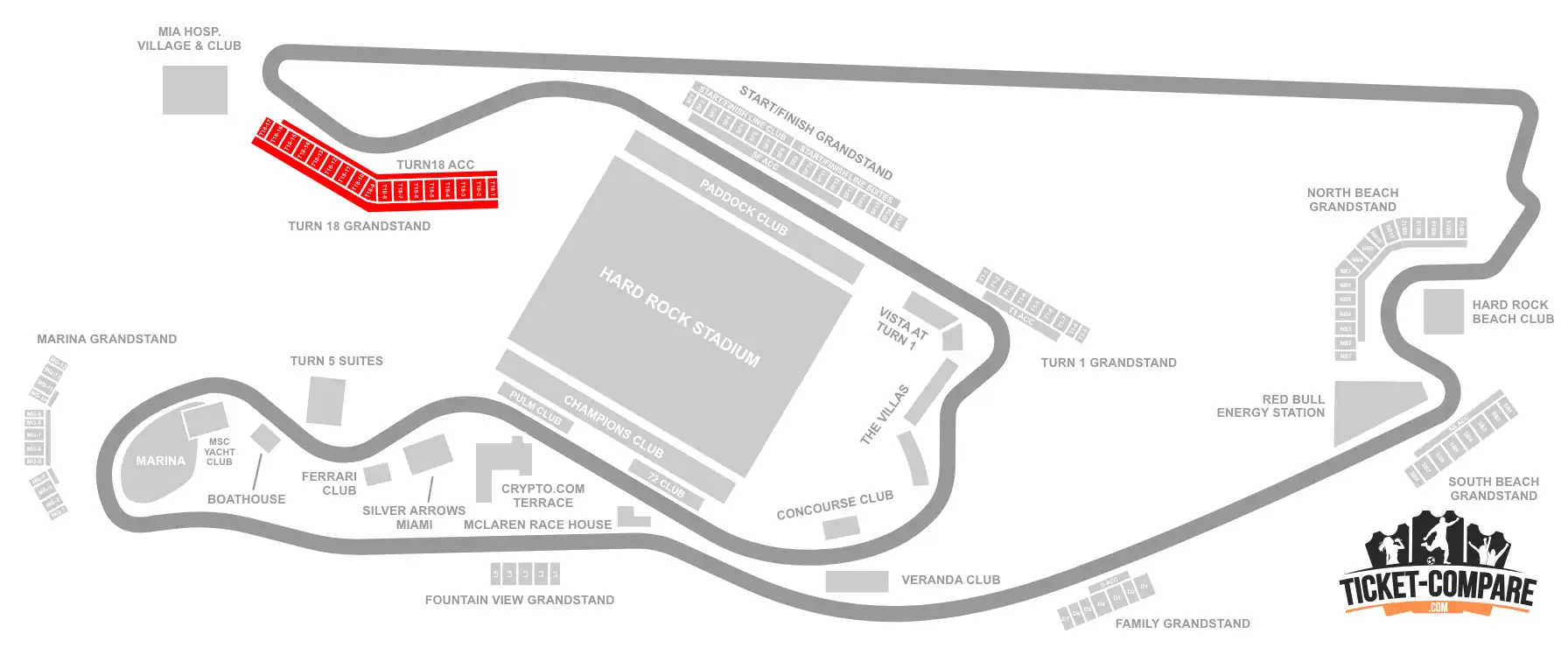 Plan Miami South Beach, Turn 18 tribunes