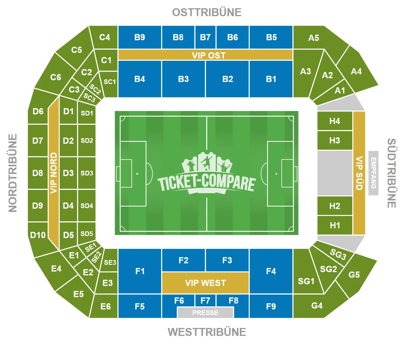 Plan de salle de BayArena