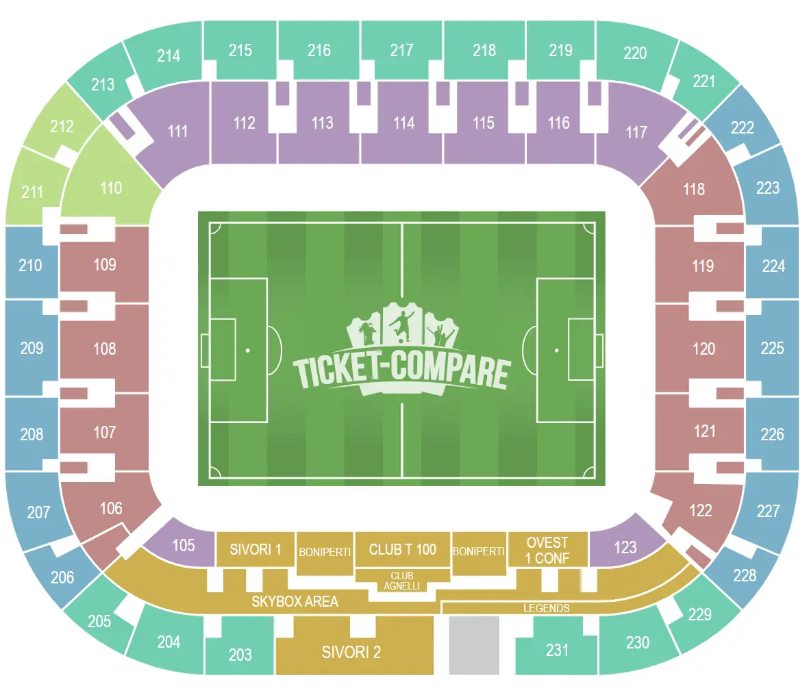 Plan de salle de Juventus Stadium