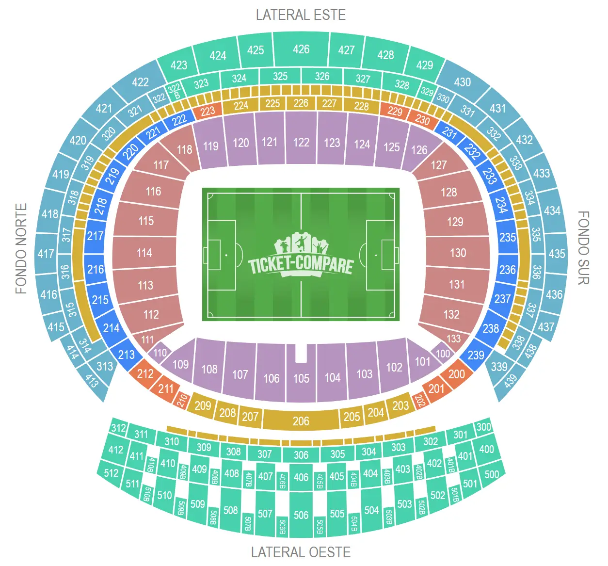 Plan de salle de Metropolitano Stadium