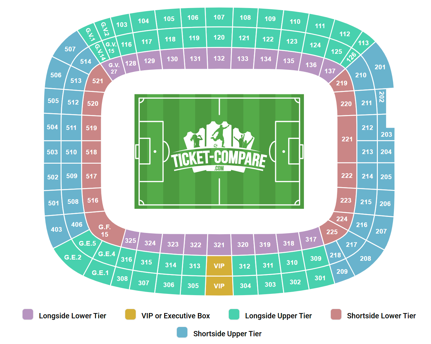 Plan de salle de Estadi Ciutat de Valencia