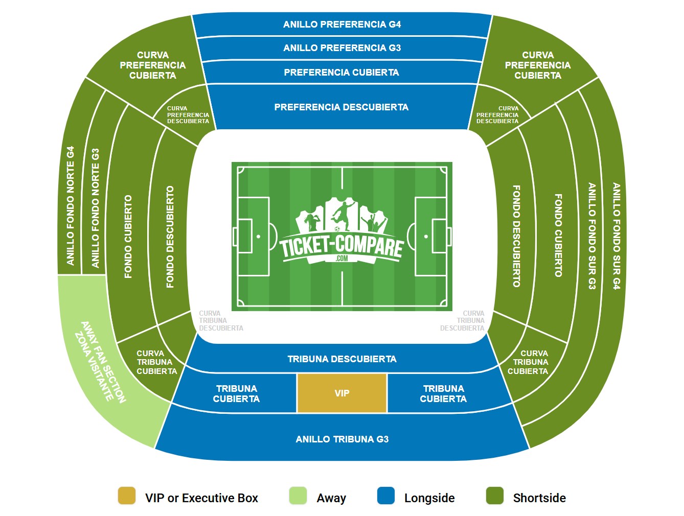 Plan de salle de Estadio Martinez Valero
