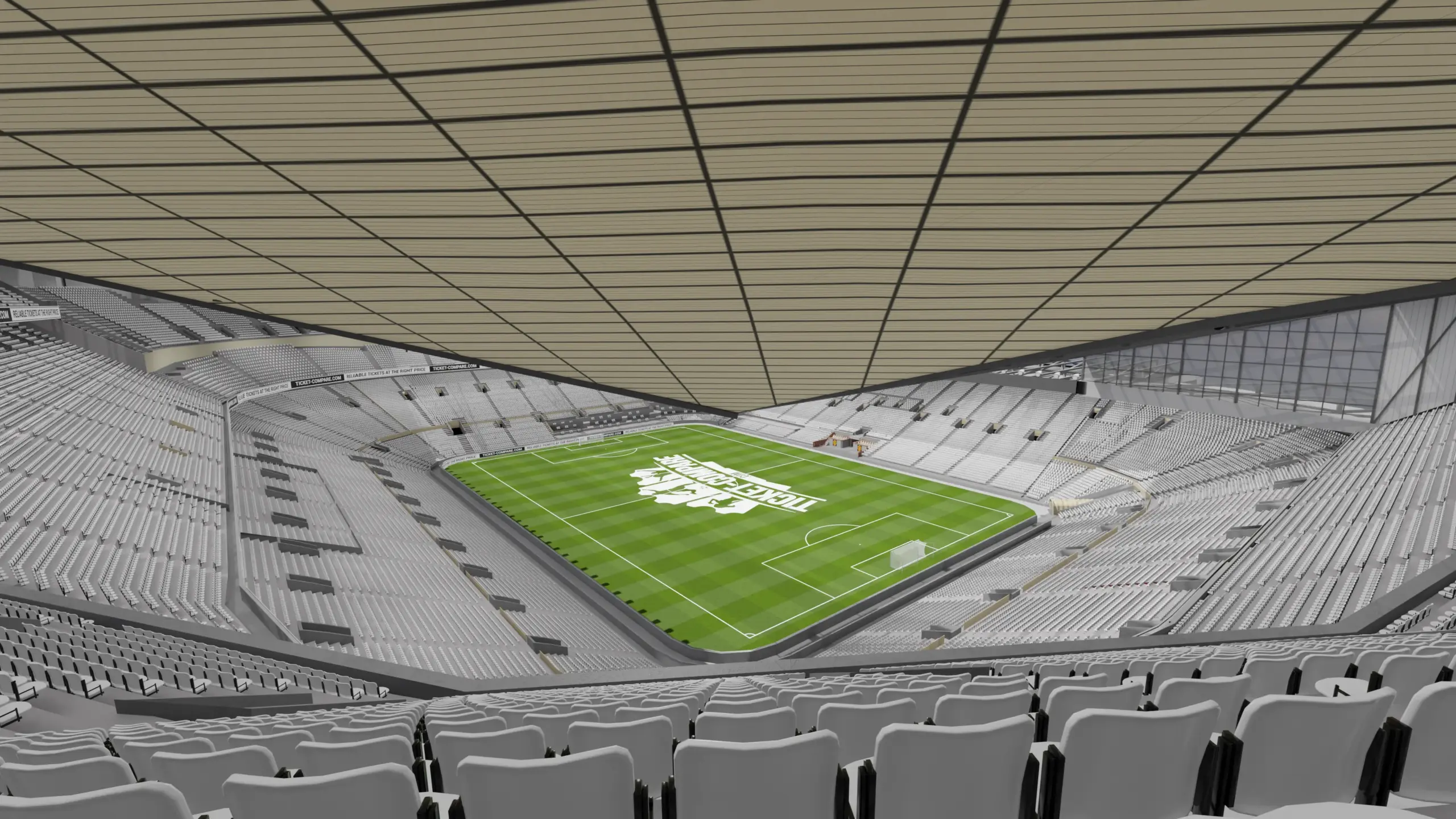 Illustartion of Old Trafford Stadium Padded seats view