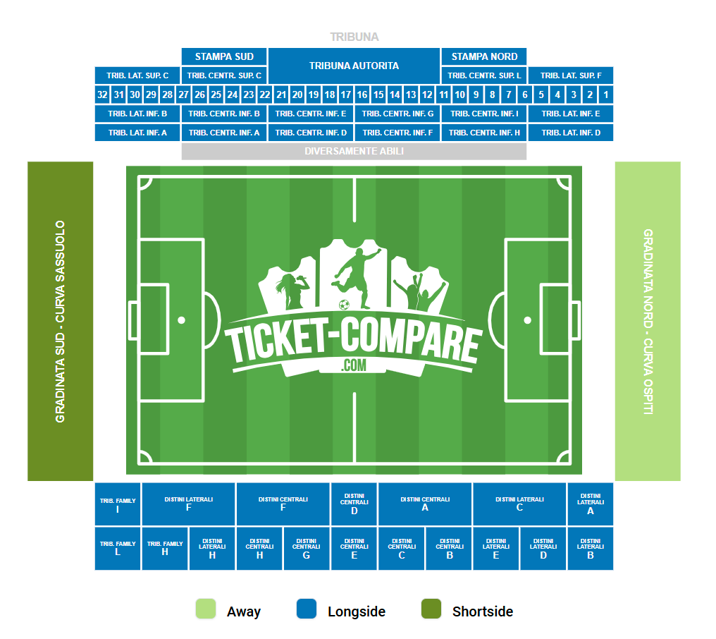 Plan de salle de MAPEI Stadium - Città del Tricolore