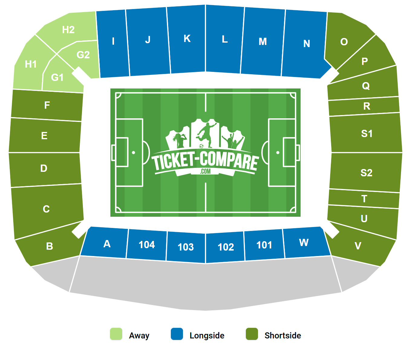 Plan de salle de Rhein-Neckar-Arena