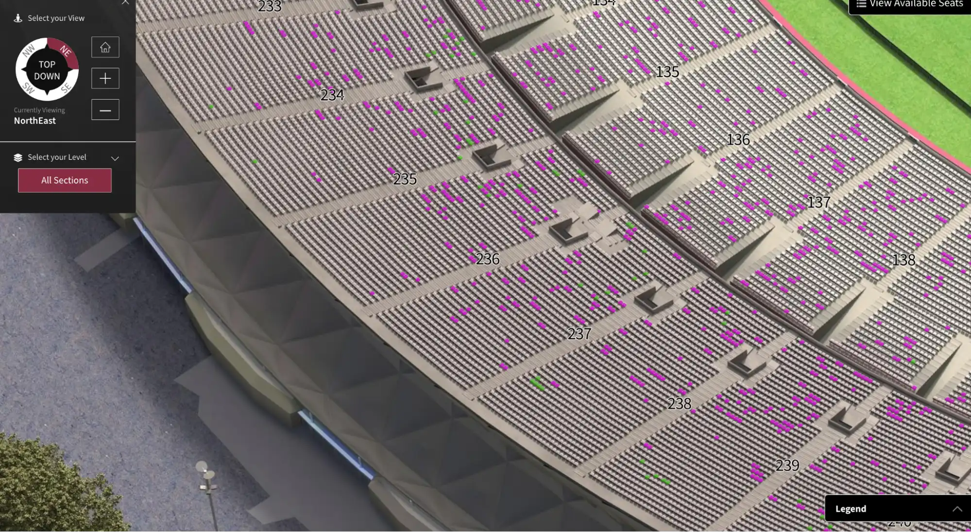 carte interactive avec places disponibles