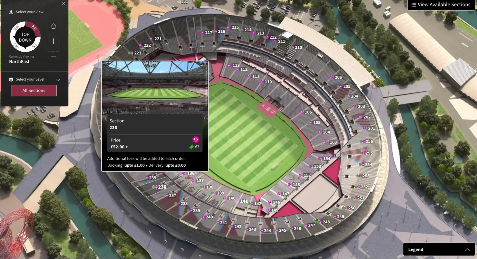 Aperçu du nombre de sièges disponibles