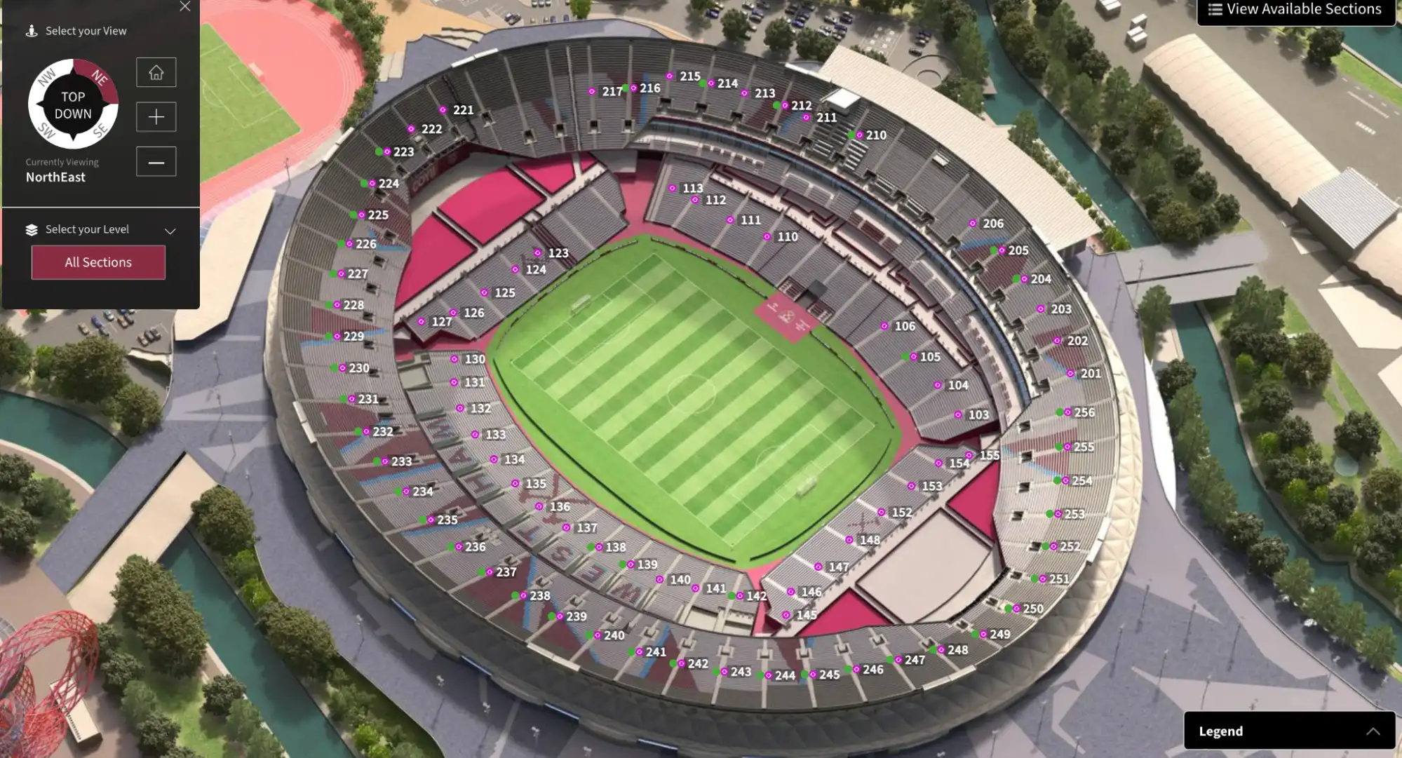 carte interactive du stade