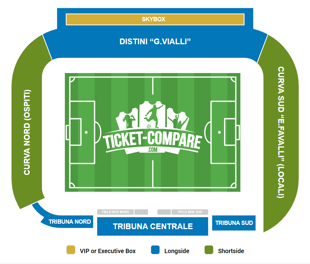Plan de salle de Stadio Giovanni Zini