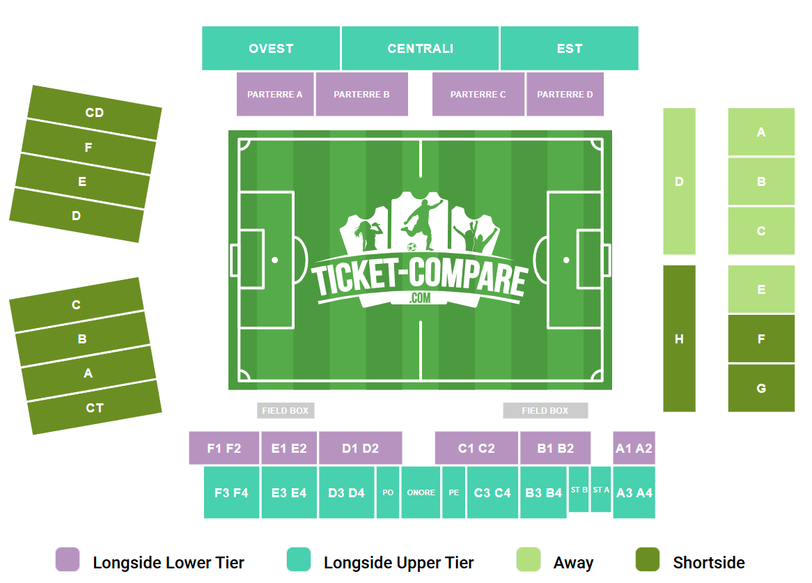 Plan de salle de Stadio Giuseppe Sinigaglia