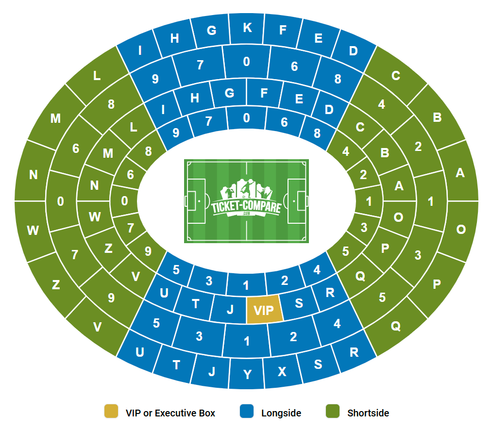 Plan de salle de Stadio Marcantonio Bentegodi