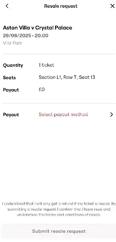 capture écran fenêtre demande de revente