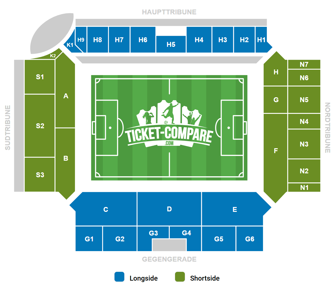 Plan de salle de Millerntor Stadion