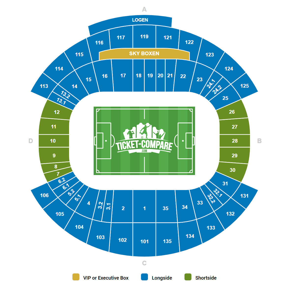 Plan de salle de Red Bull Arena
