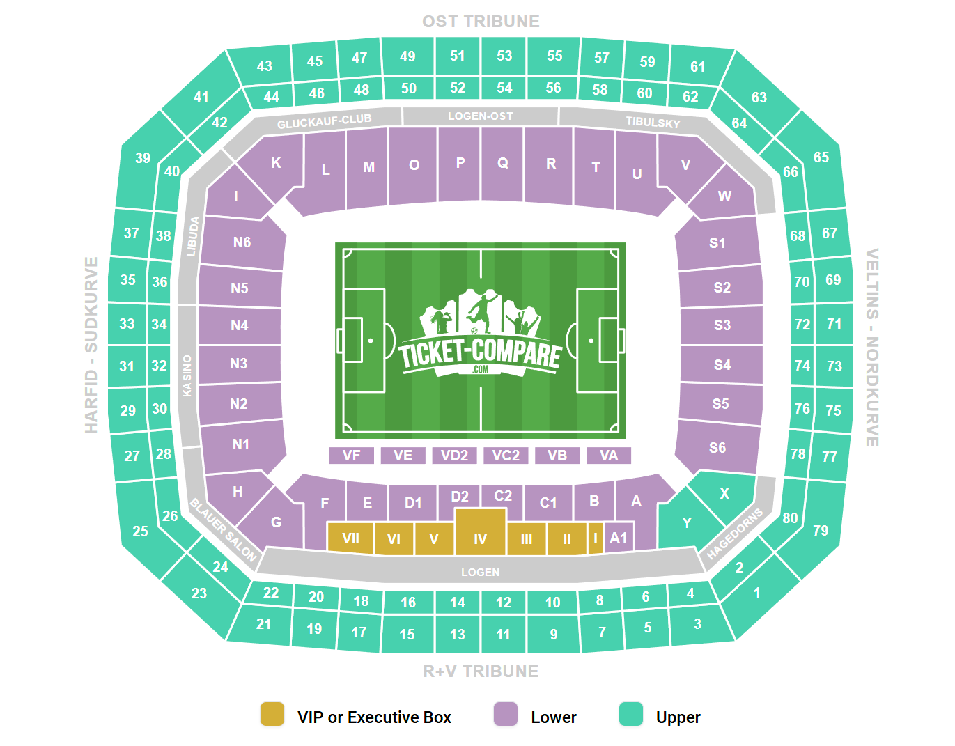 Plan de salle de Veltins-Arena