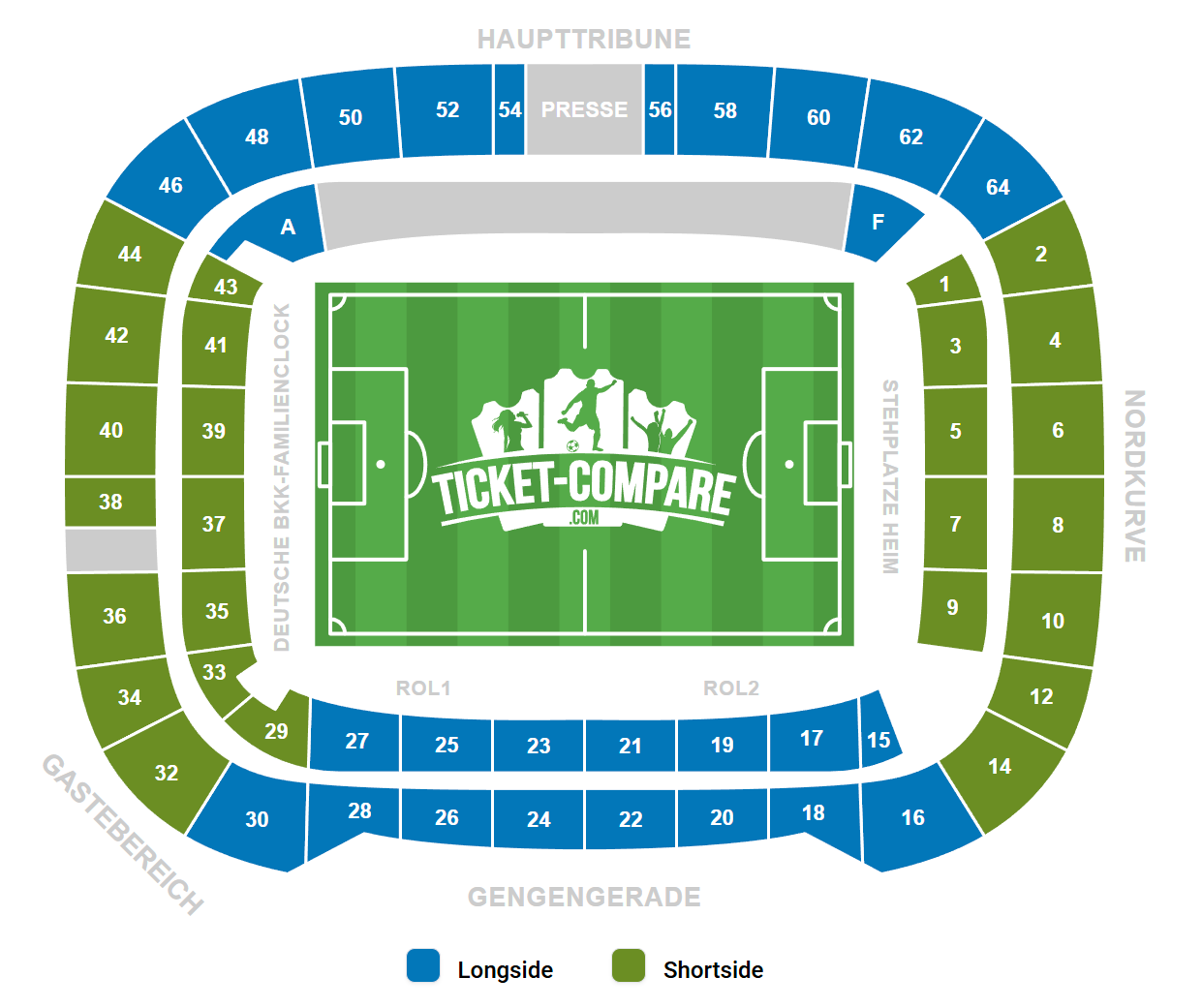 Plan de salle de Volkswagen Arena