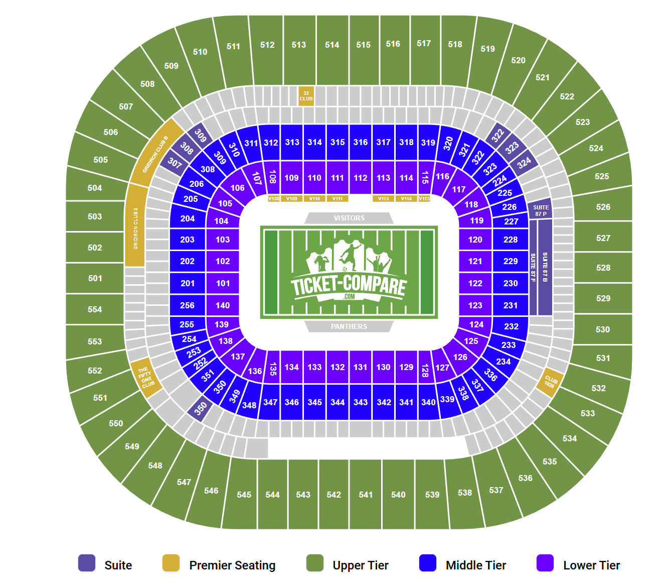 Bank of America Stadium Seating Chart