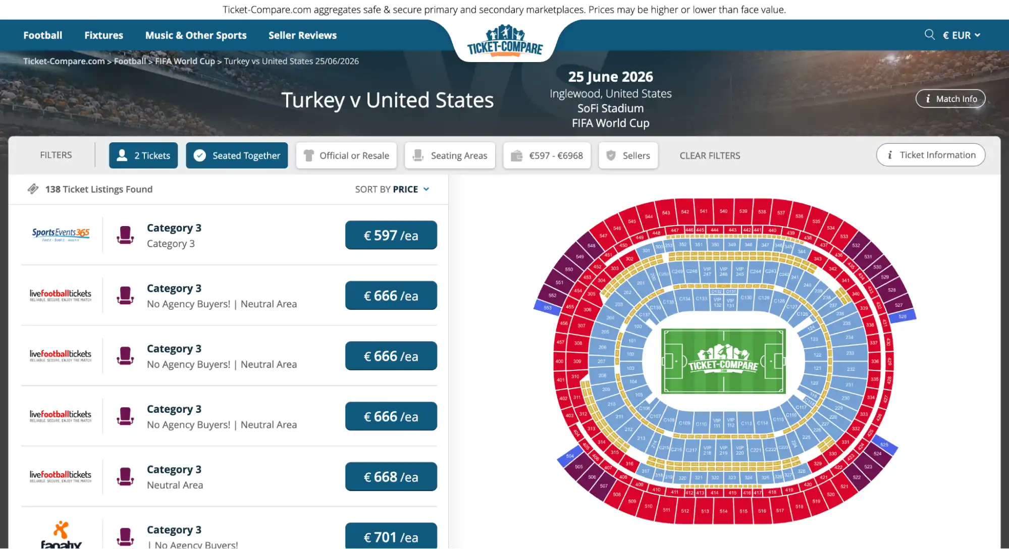 capture d’écran billets Turquie États-Unis – comparateur